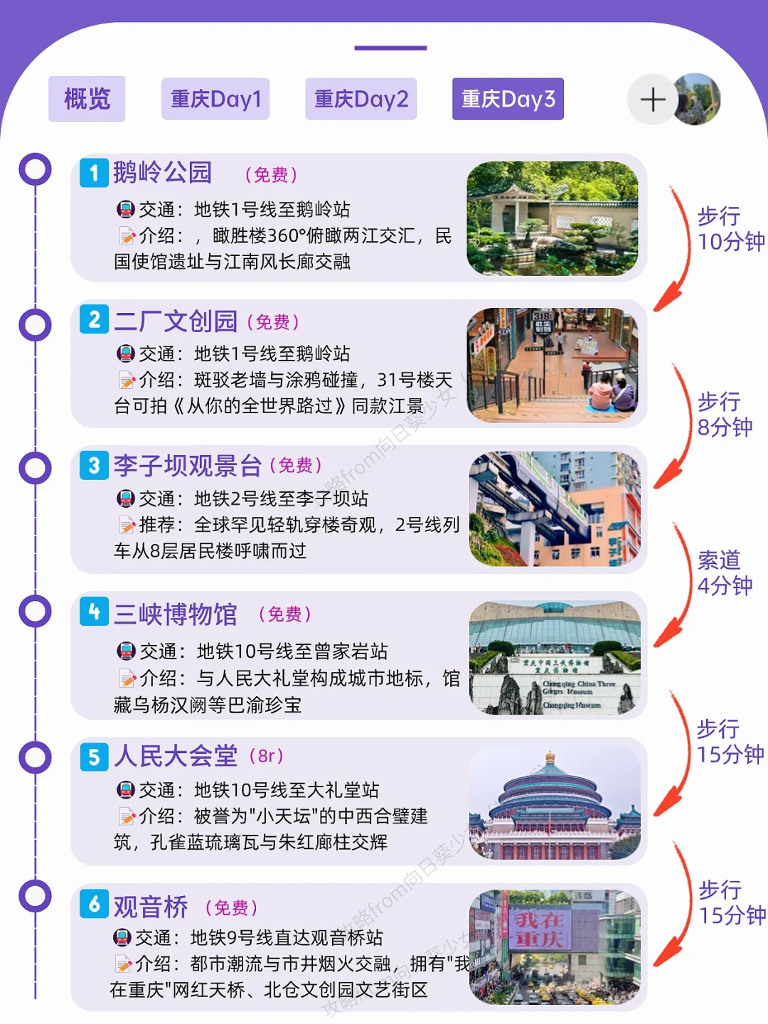 本J人对自己做的重庆旅游攻略甚是满意🥳