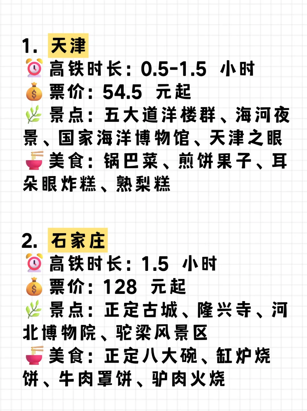北京❗2h高铁直达的20个旅游城市，建议收藏