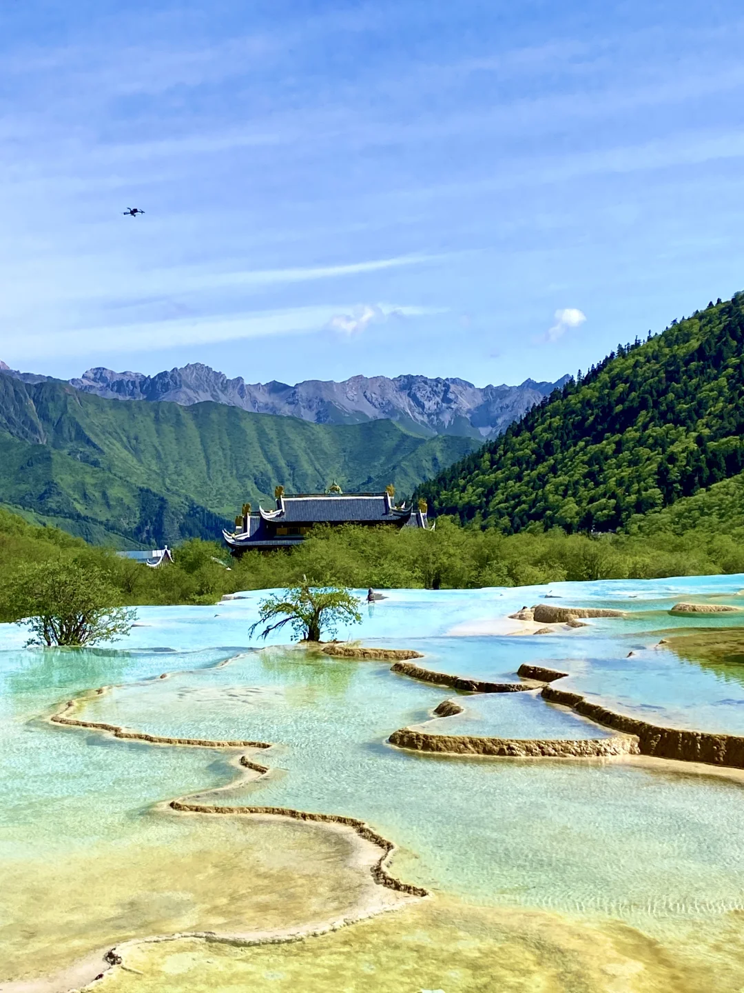 黄龙争艳池&五彩池💙💚