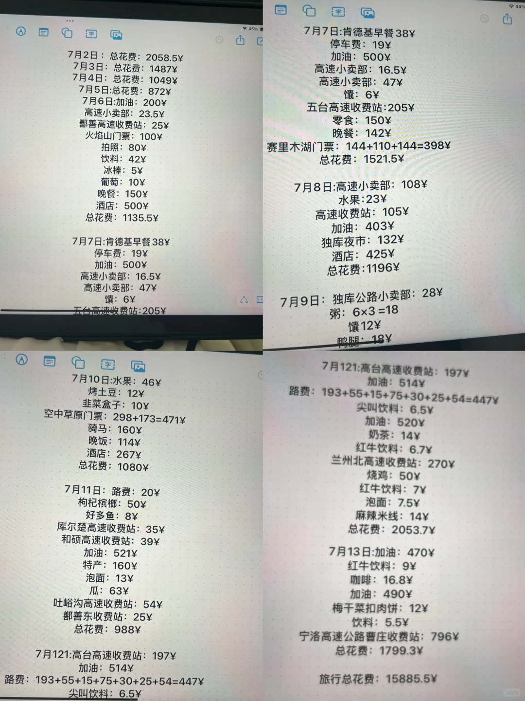 一家三口南京自驾新疆，你们关心花费来啦