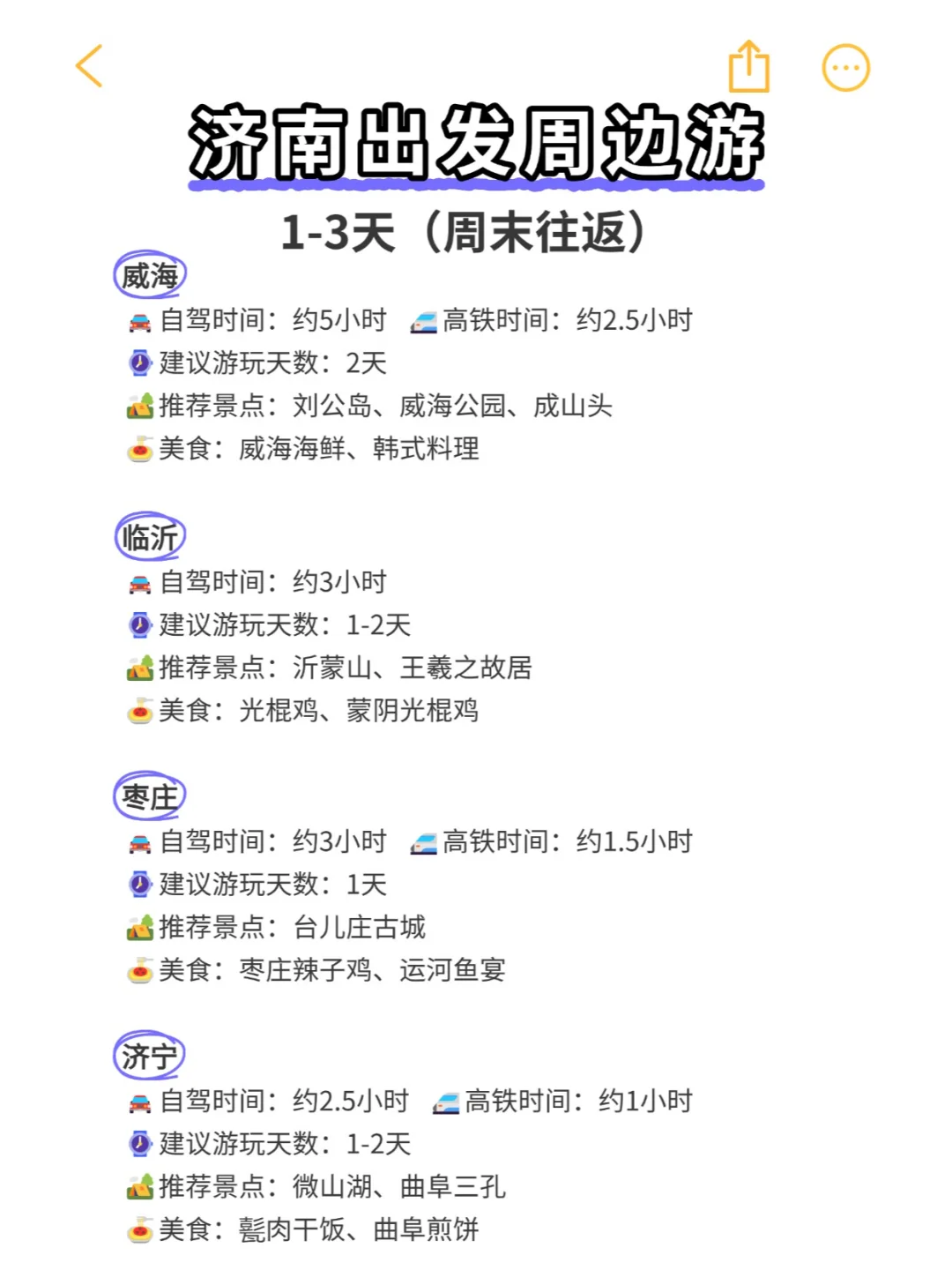 济南周边游，周末小长假旅游目的地