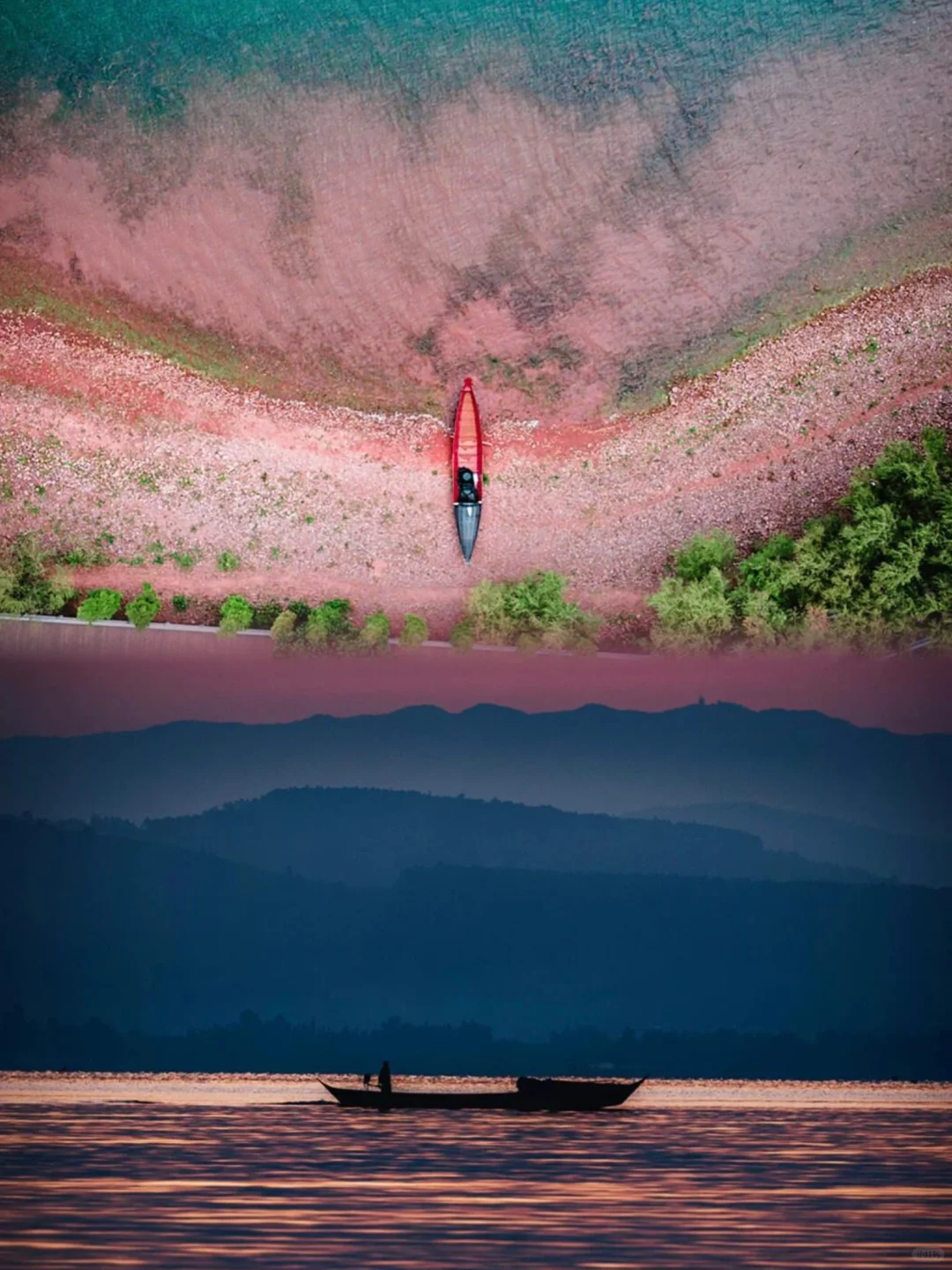 真的没有出国，只是到了国内唯一的粉红沙滩