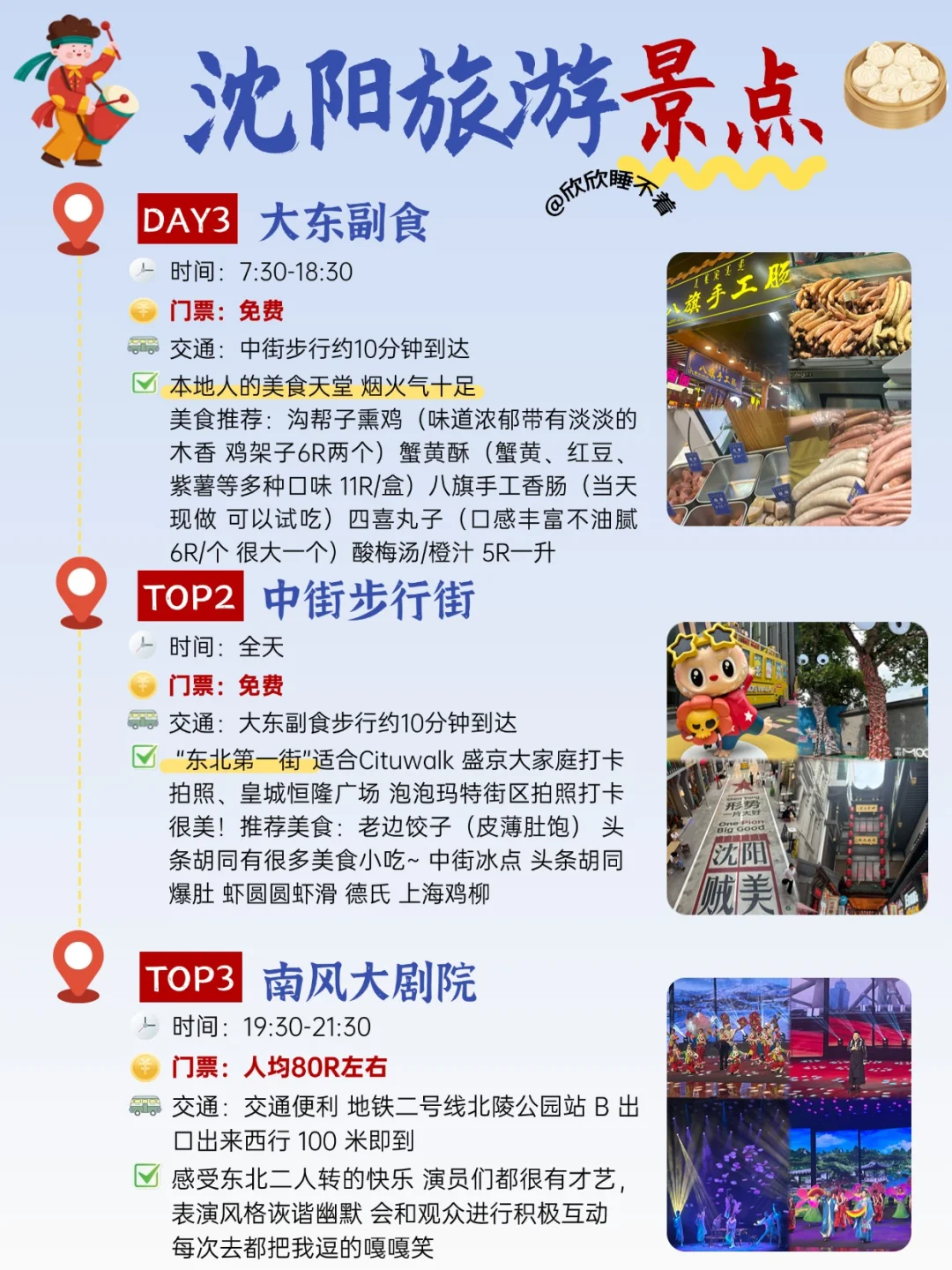 沈阳三天三晚旅游攻略！吃住洗浴行程安排