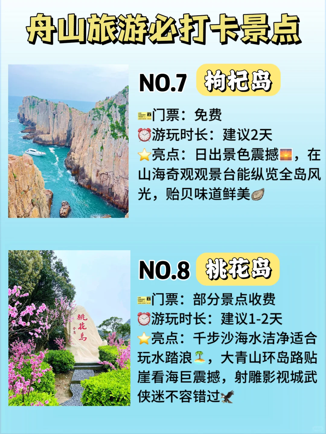 一图看懂❗️舟山2天1夜详细版旅游攻略🔥