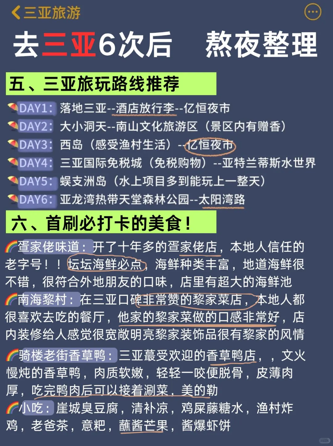 标题：三亚旅游6️⃣次后做的超全攻略总结🔎码