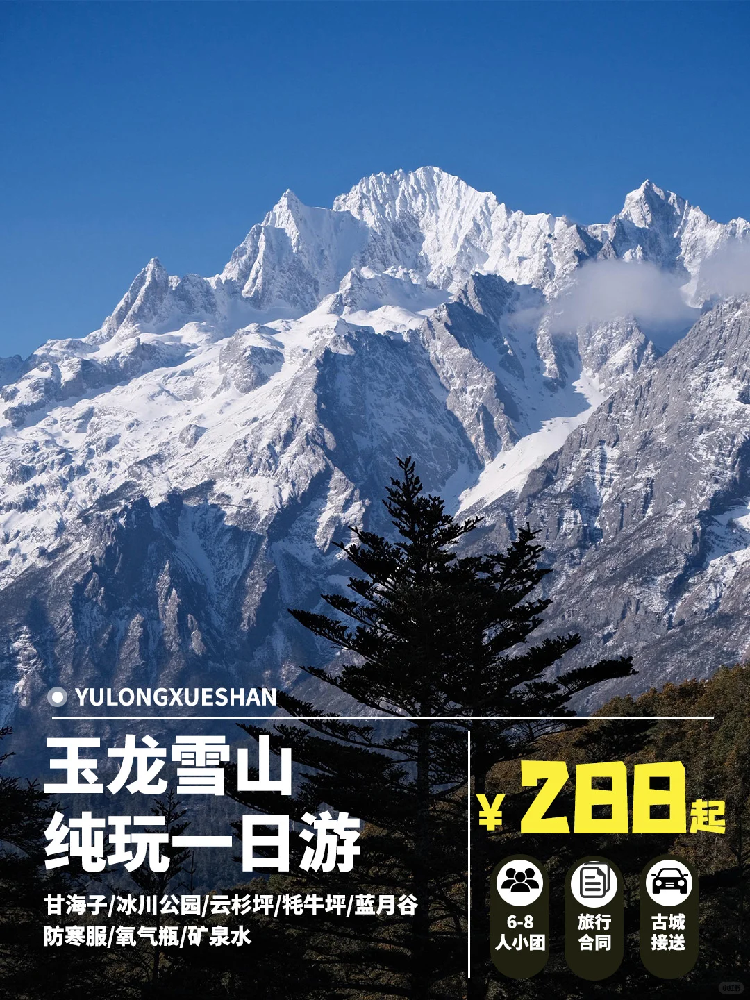 八人小团！人均268起✅打卡玉龙雪山✨