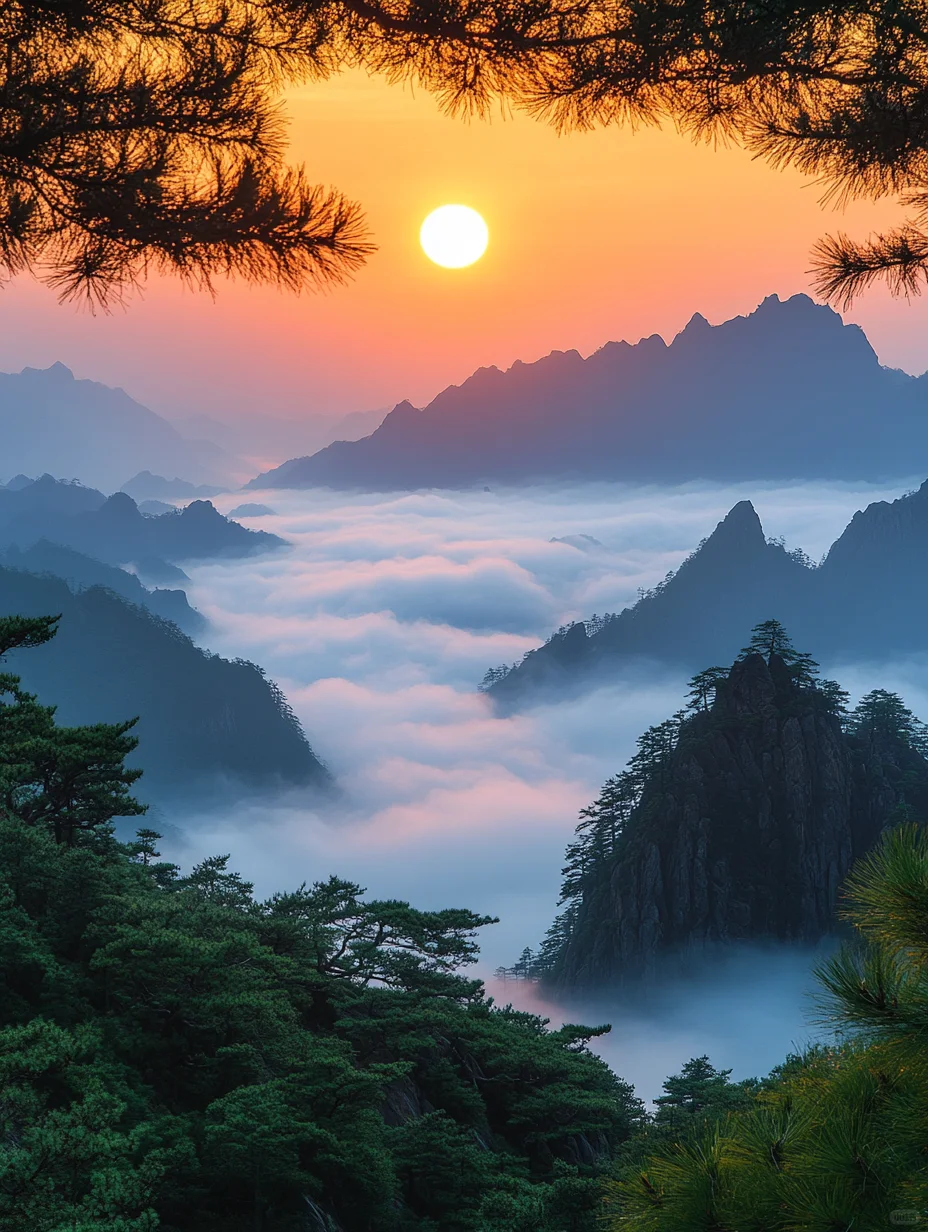 站在黄山之巅，迎接破晓的光辉