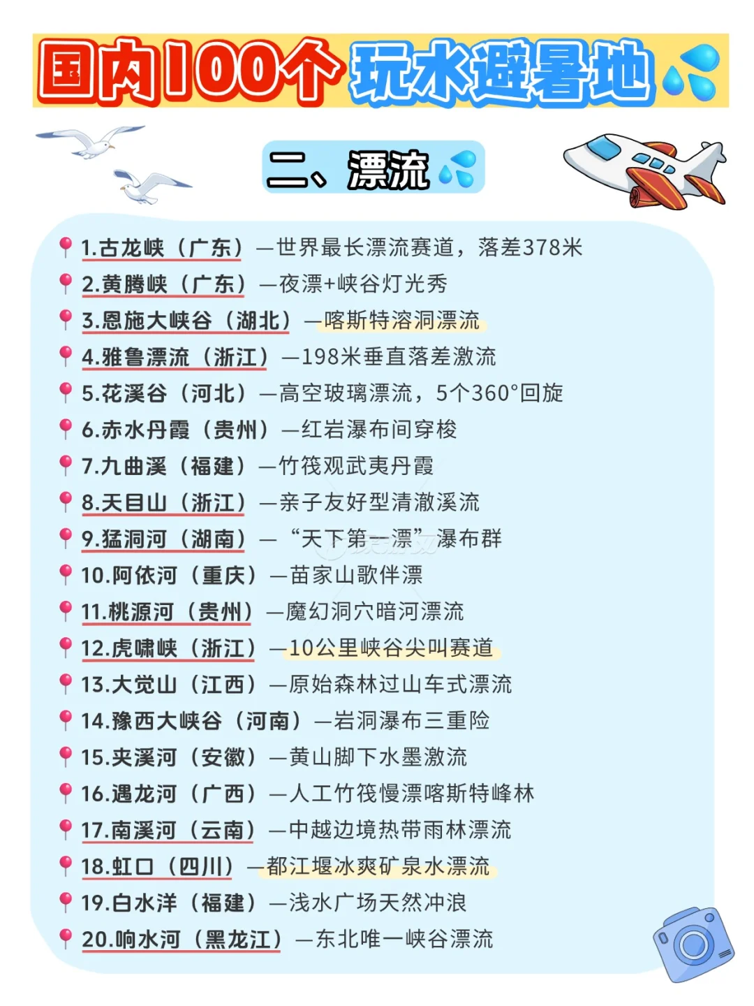 避暑旅行丨全国100+个玩水好去处合集🔆