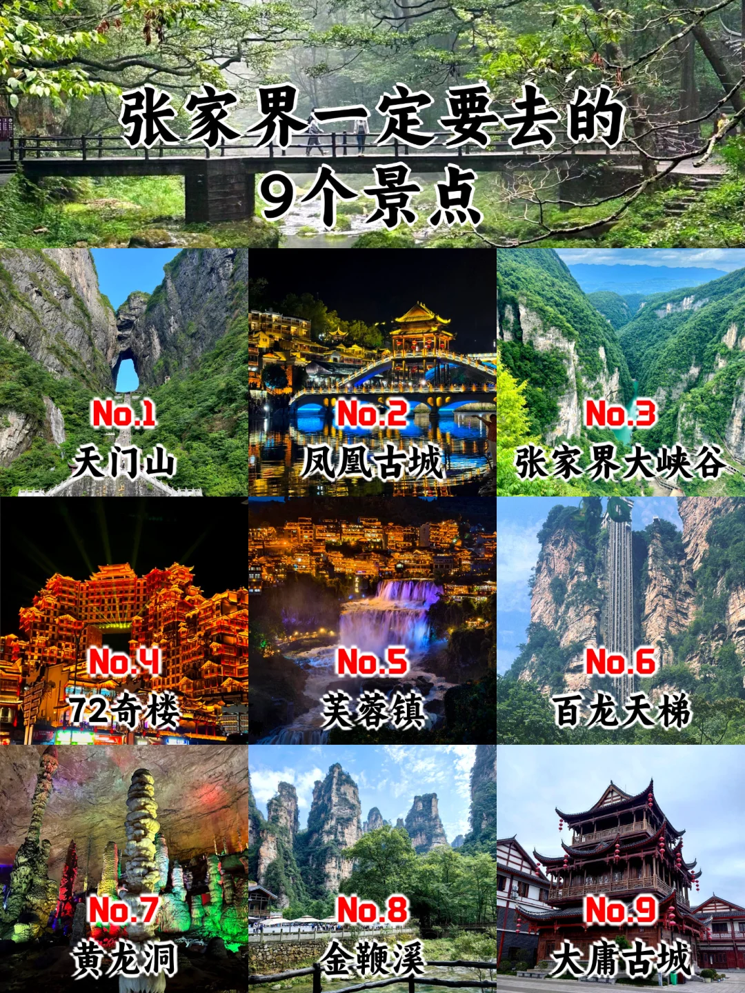 张家界一定要去的9个景点，你都去过哪几个？