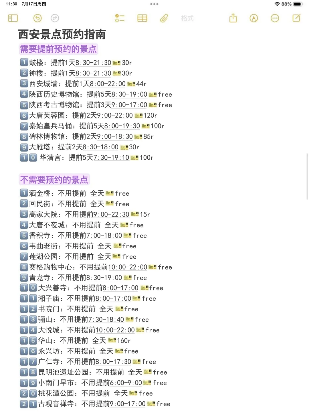 本人做的西安旅游攻略已经next level了👏