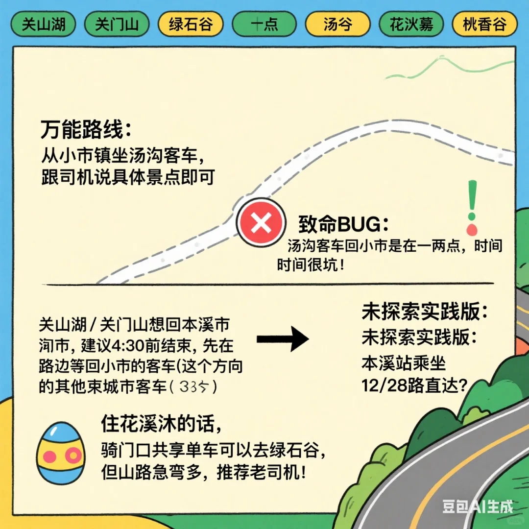 保洁级本溪非自驾旅游攻略，看这里‼️