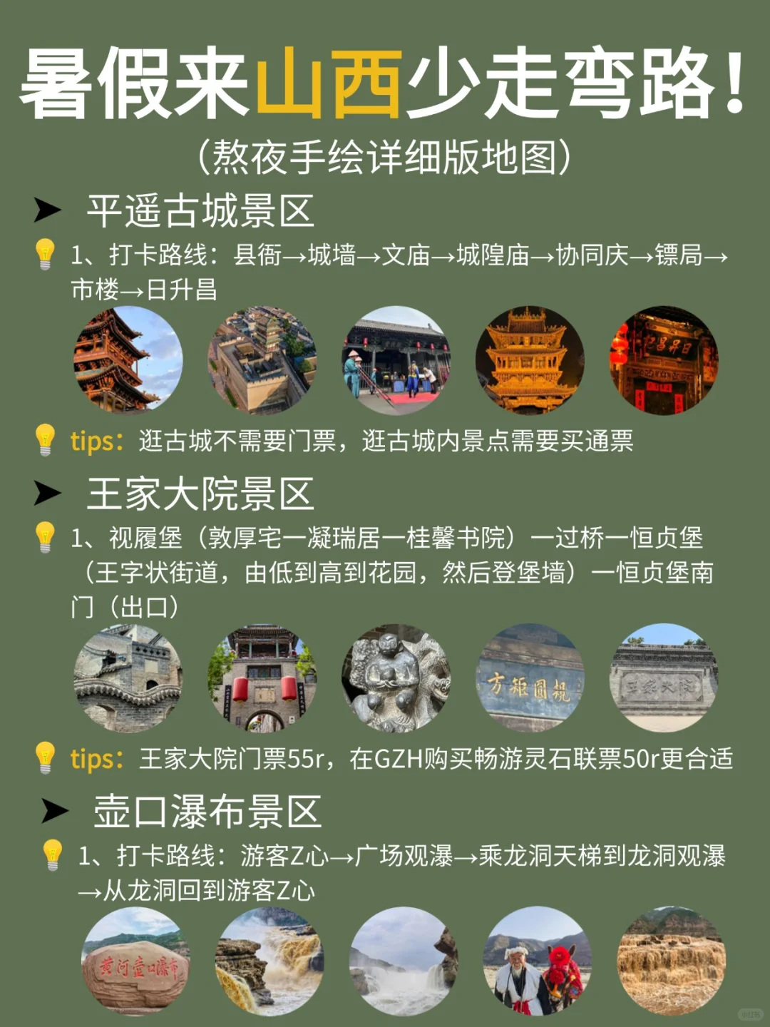 山西旅游地图✅附超详细山西行程攻略