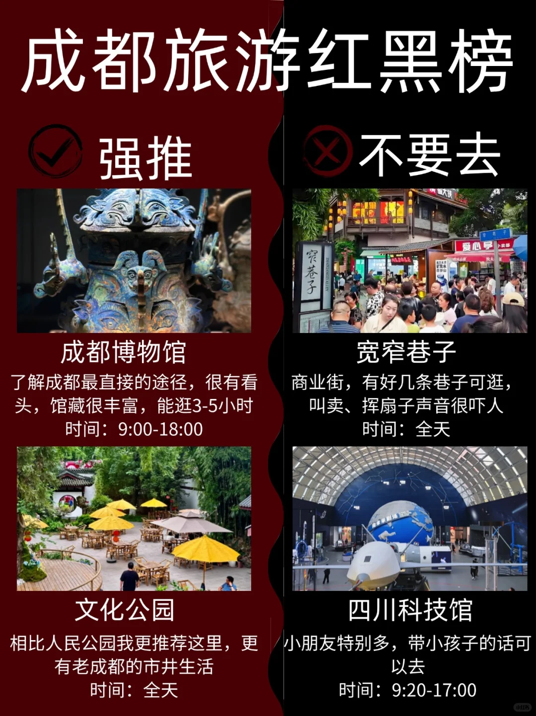 成都7-9月景点红黑榜📍建议去🆚不要去