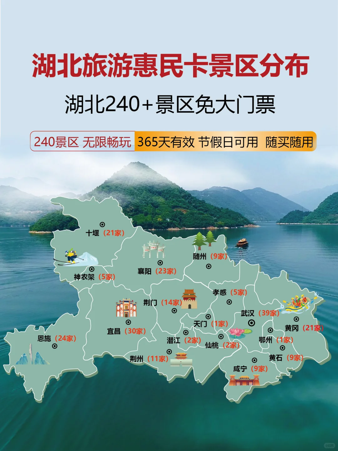畅游湖北速抢！300玩240+景区，去2个回本