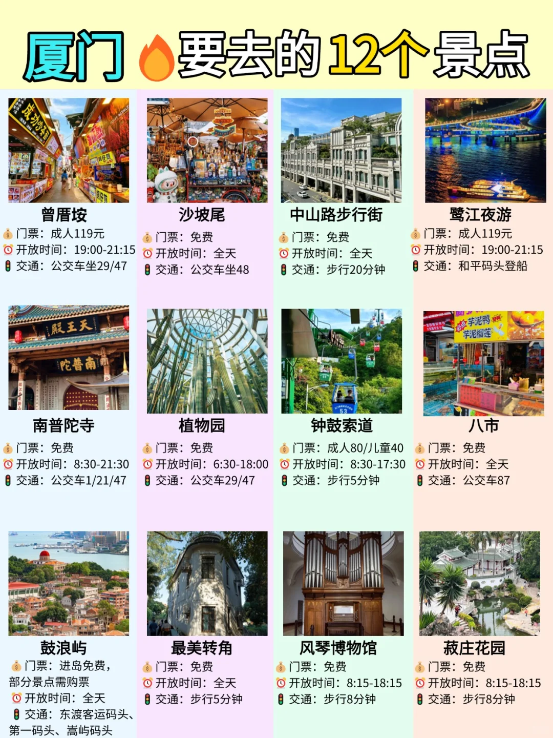 厦门📍这1⃣2⃣个景点不要错过|附游玩攻