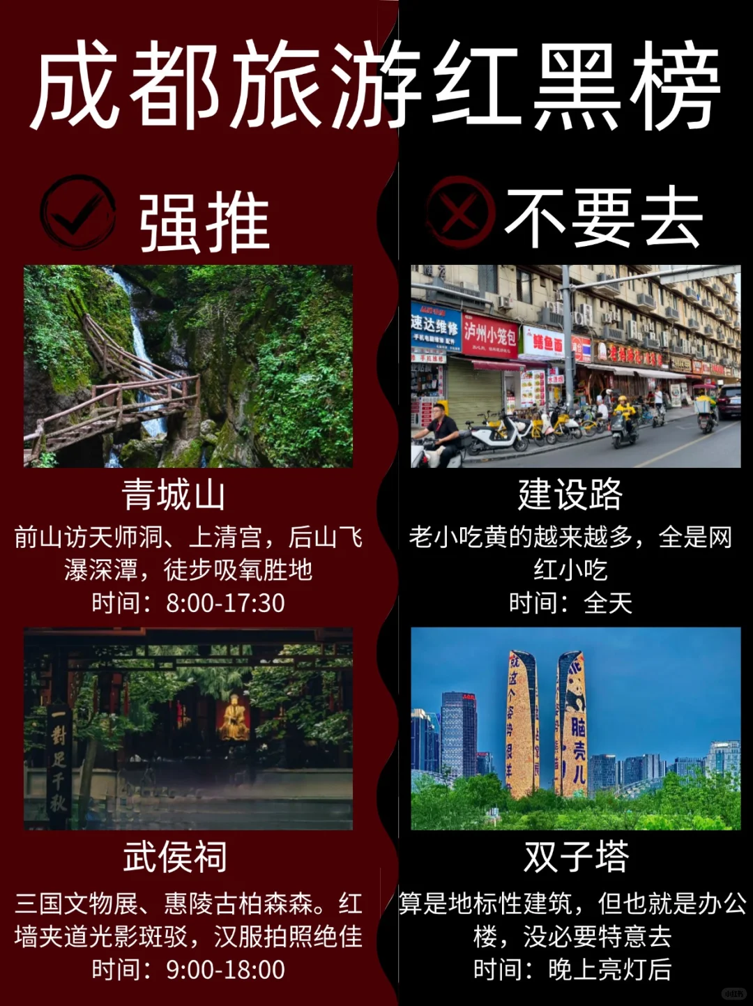 成都7-9月景点红黑榜📍建议去🆚不要去