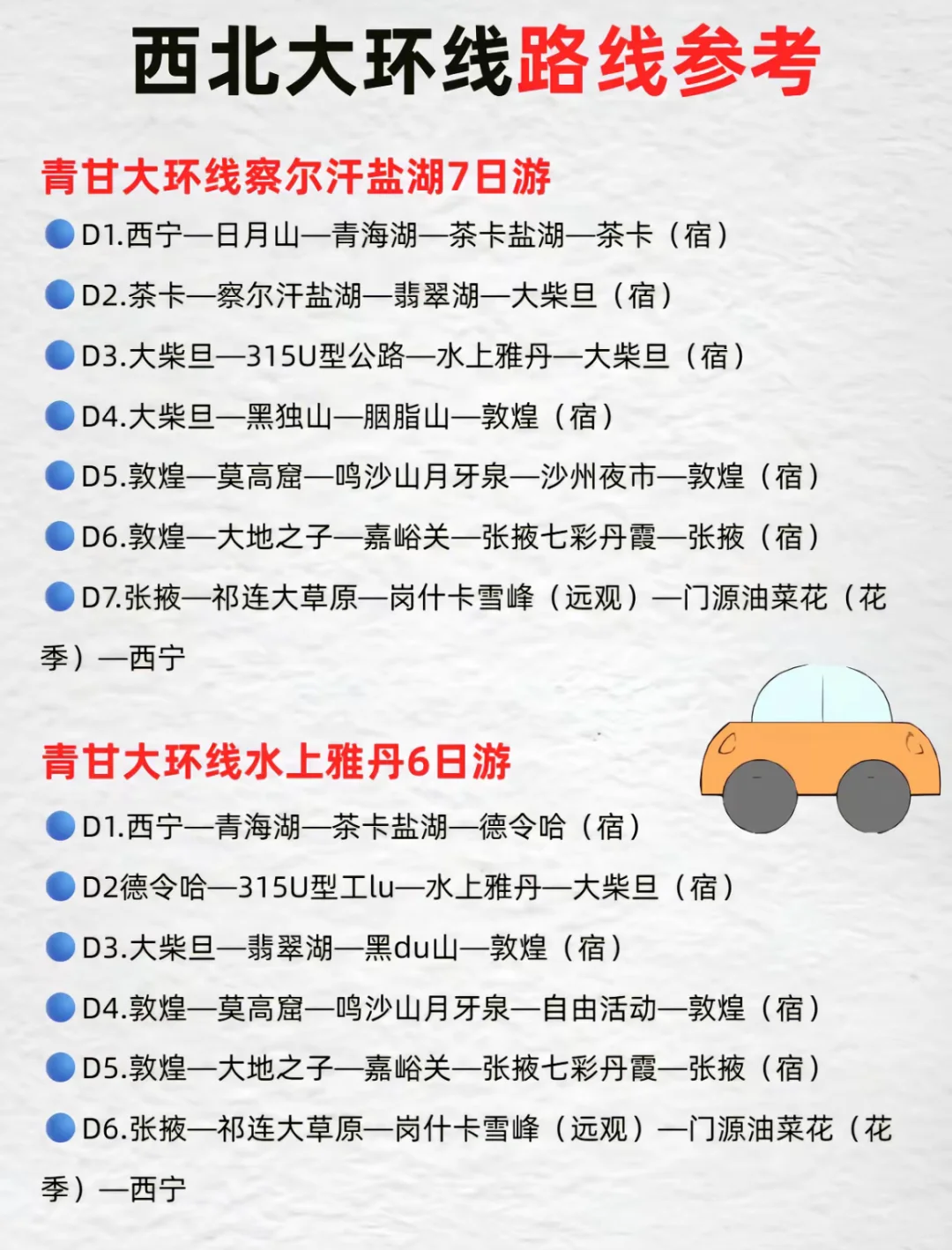 大西北旅游攻略、大西北旅游景点分布