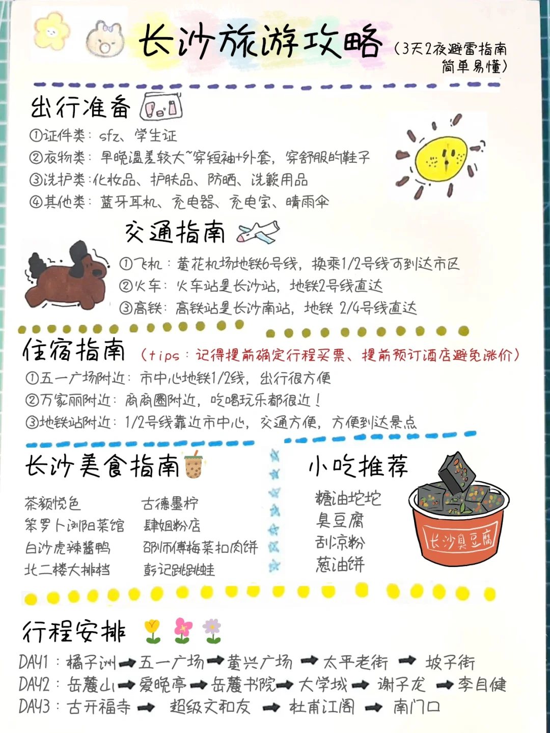 infj手绘长沙攻略😚三天两夜怎么玩⁉️