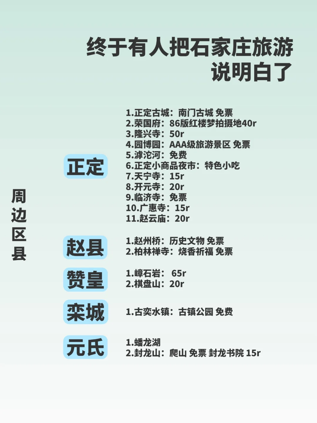 终于有人把石家庄旅游说明白了！！📖