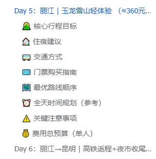云南6天暑期旅游攻略(电子版)昆明大理丽江