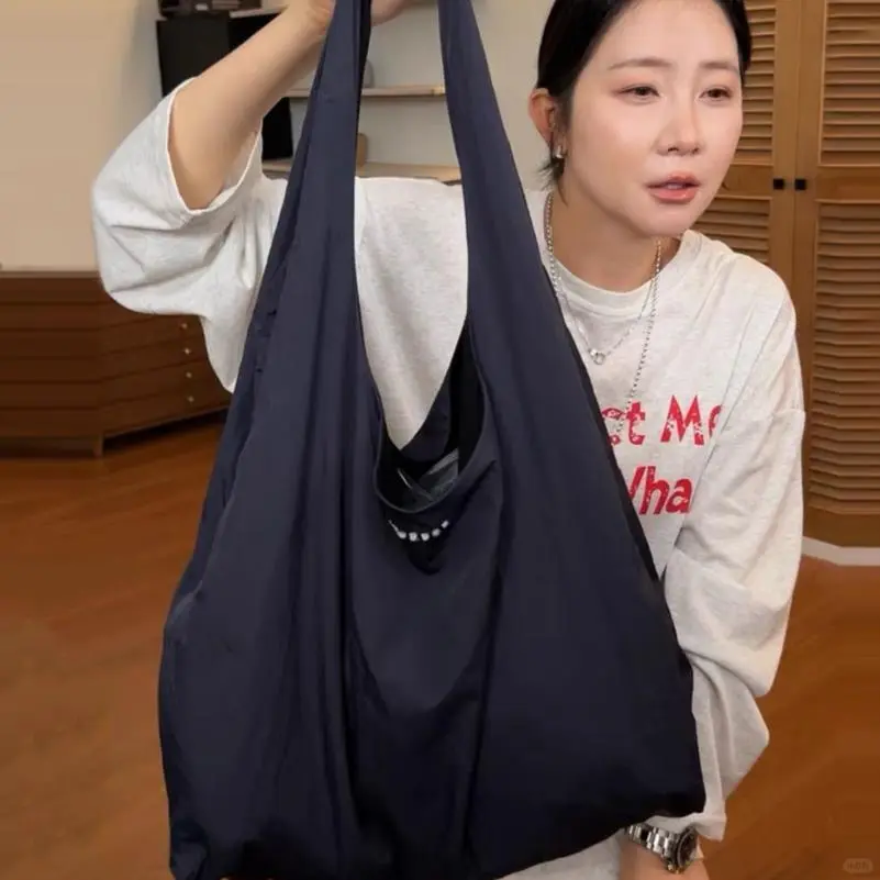 2025新款韩系大容量购物袋慵懒风简约百