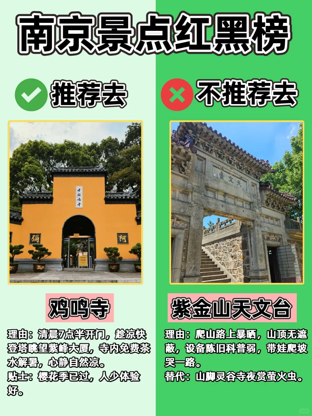 不怕得罪人！南京旅游红黑榜！