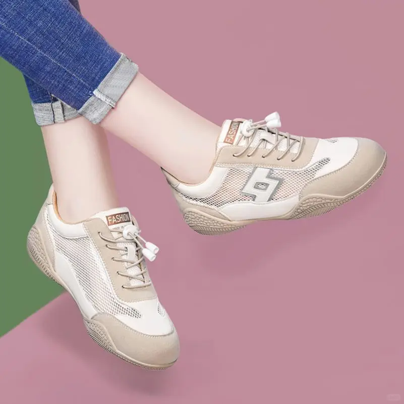 真皮小白鞋女2025新款夏季薄款网面透气