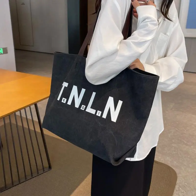 休闲大容量帆布包包女2025新款潮时尚单