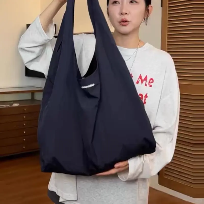 2025新款韩系大容量购物袋慵懒风简约百