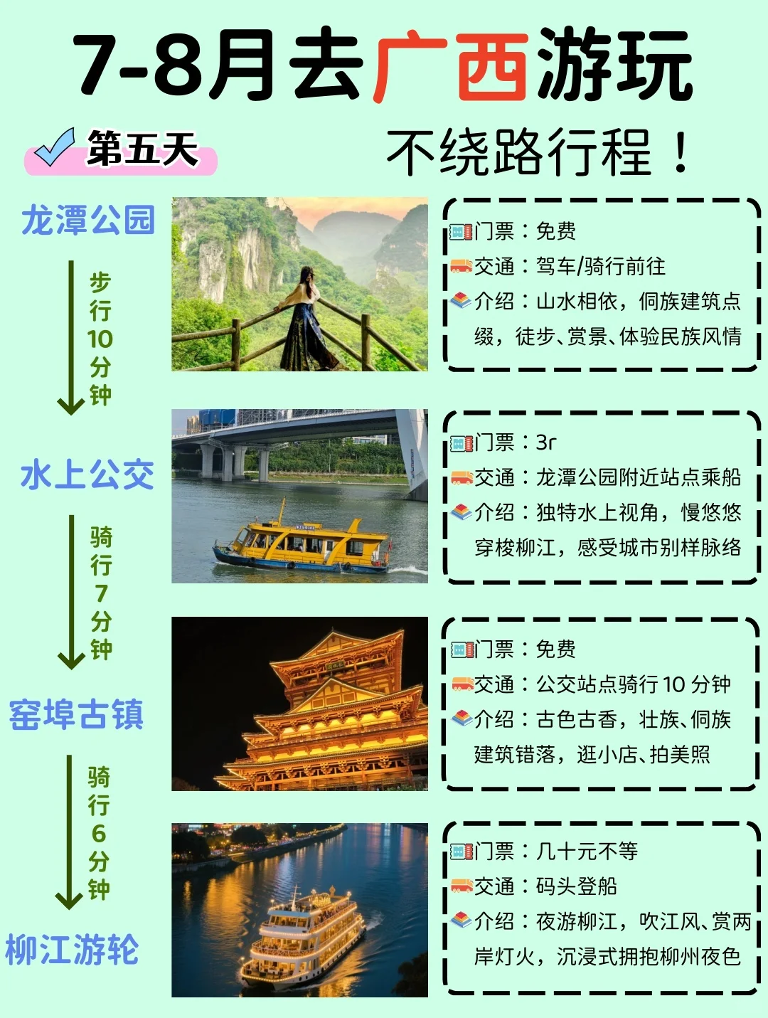 7-8月暑假去广西旅游，千万别把顺序搞反了