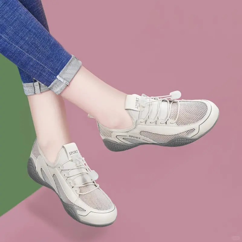 真皮小白鞋女2025新款夏季薄款网面透气