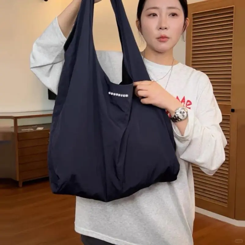 2025新款韩系大容量购物袋慵懒风简约百