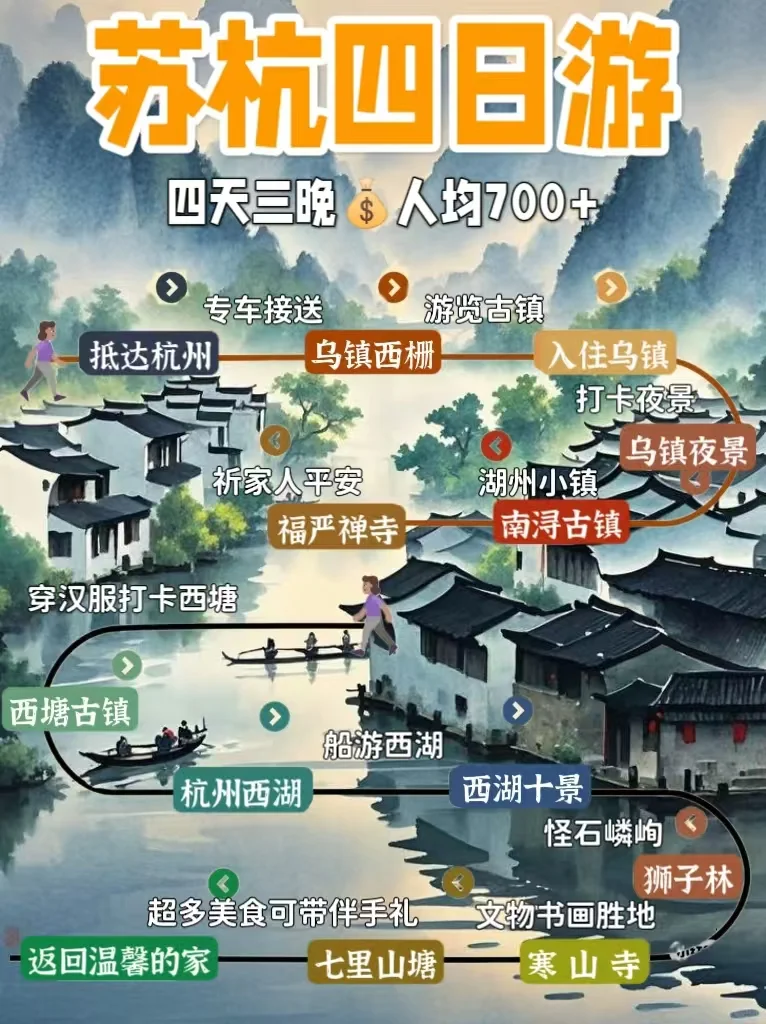 苏杭旅游👯‍♀4天人均才700+吃住行全含