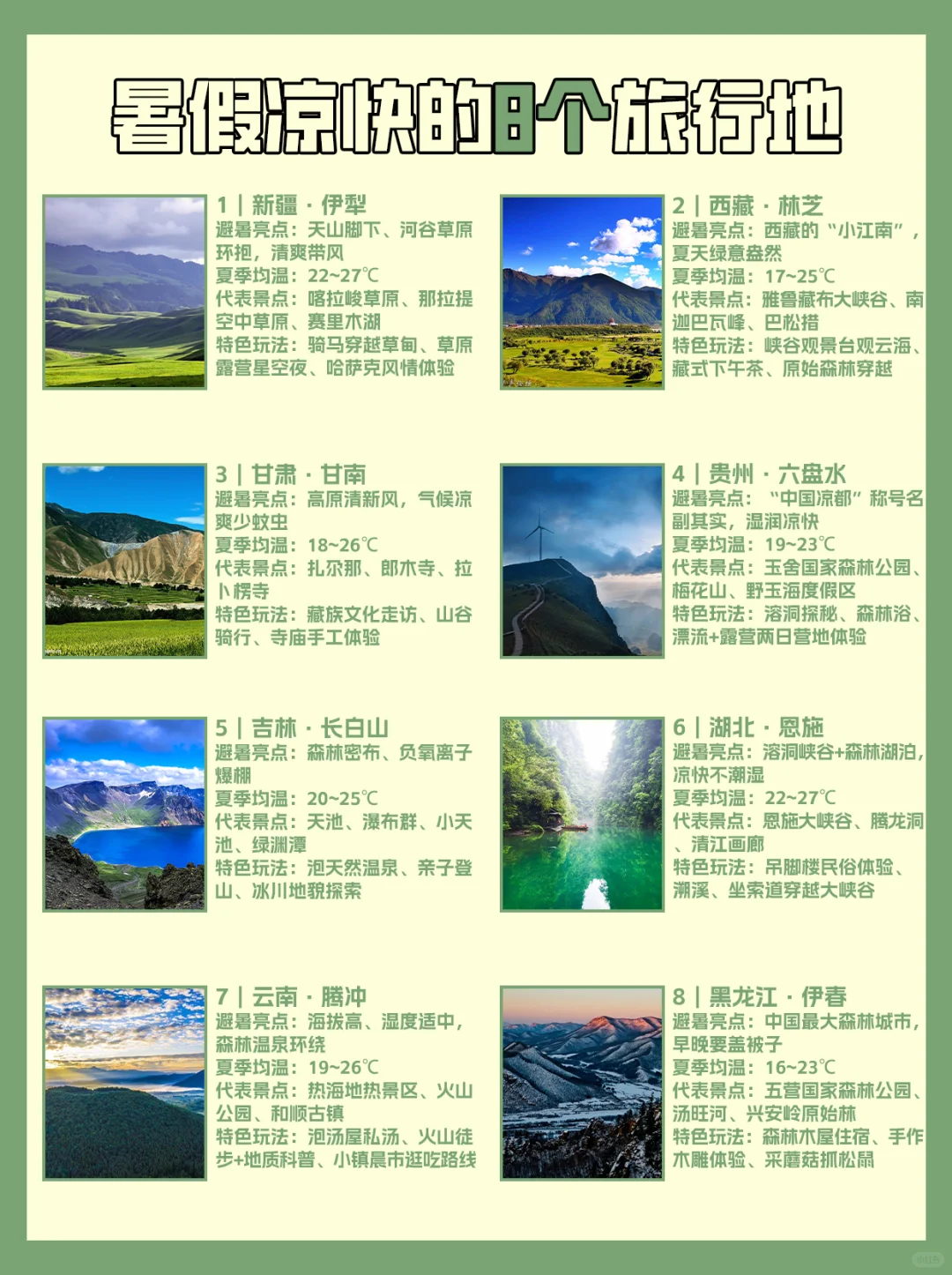 暑假凉快的8个旅行地🔥推荐值得冲