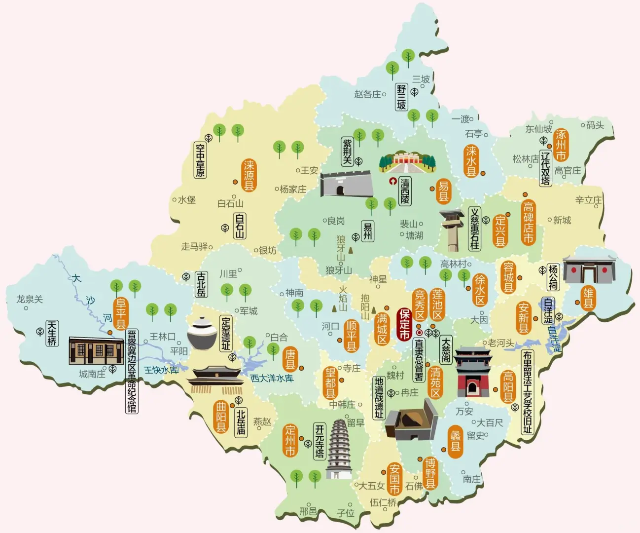 这么近那么美，周末到河北～河北旅游地图来了