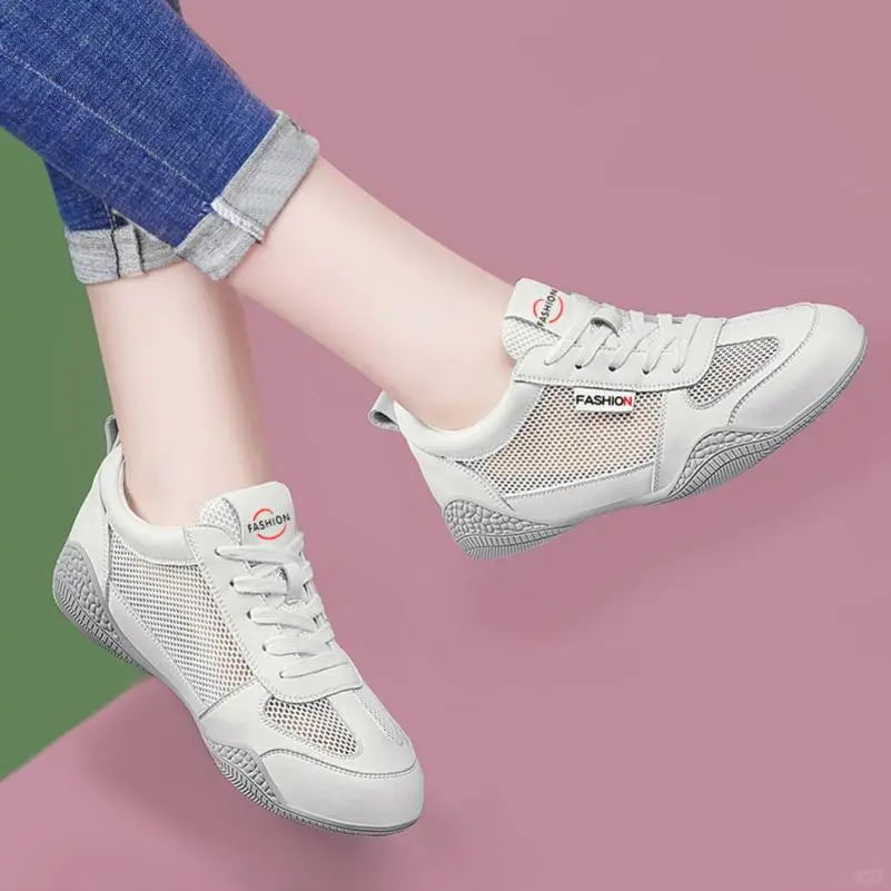 真皮小白鞋女2025新款夏季薄款网面透气