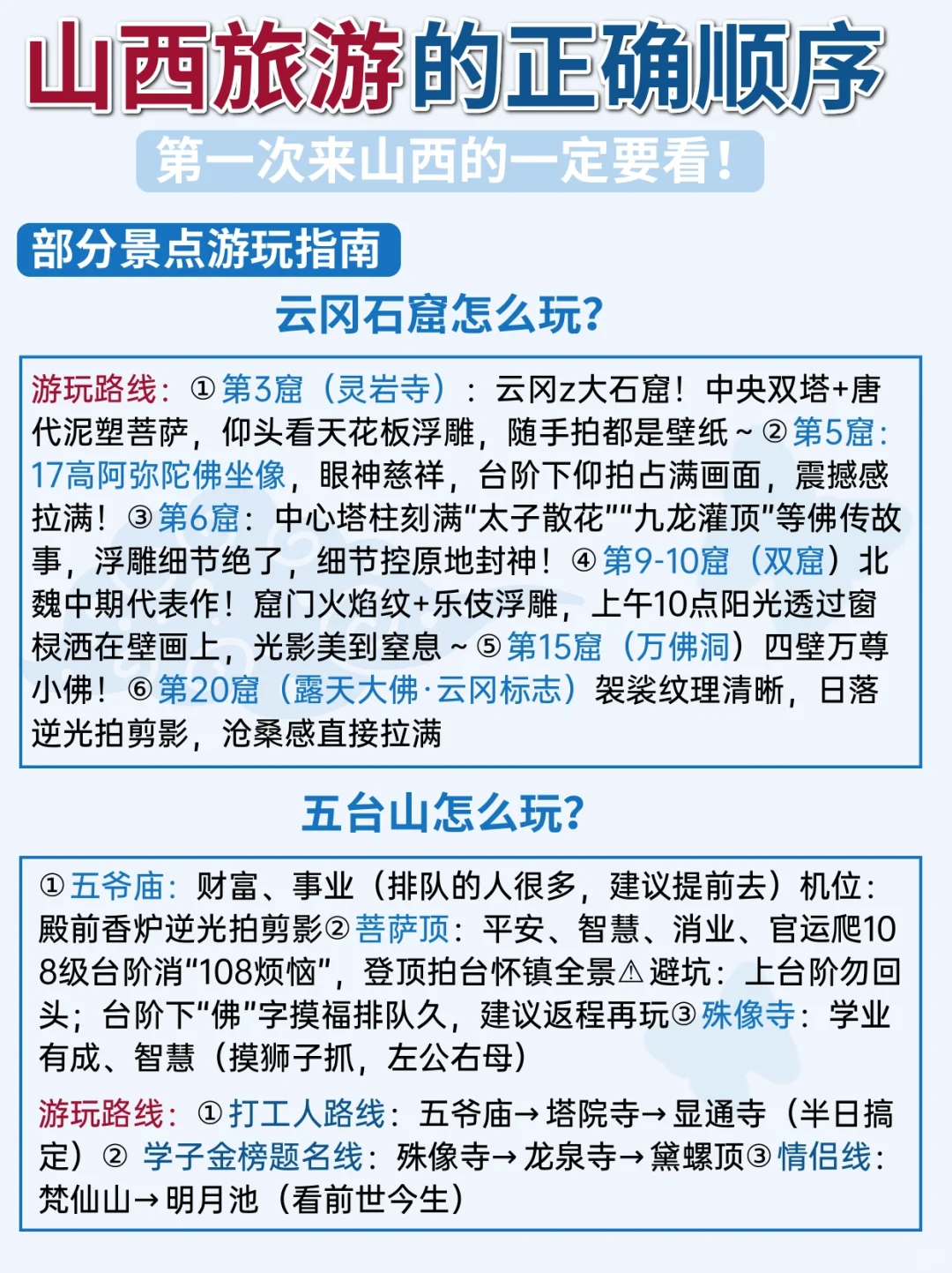 山西旅游的正确顺序❗写给第一次来山西的宝