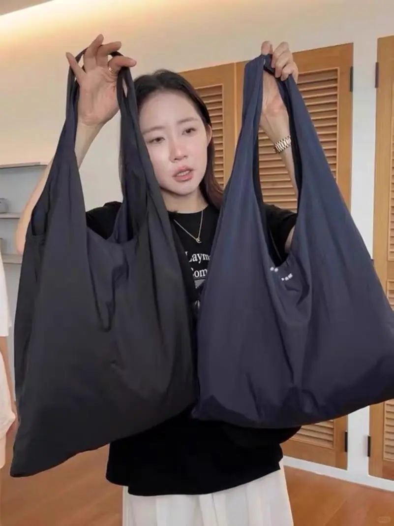 2025新款韩系大容量购物袋慵懒风简约百