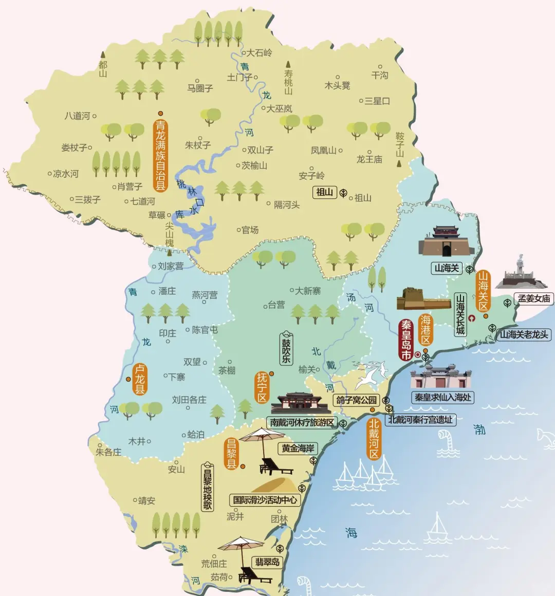 这么近那么美，周末到河北～河北旅游地图来了