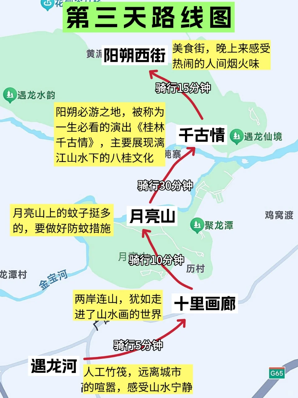 话说来阳朔旅游还是得靠地图攻略｜三天两晚