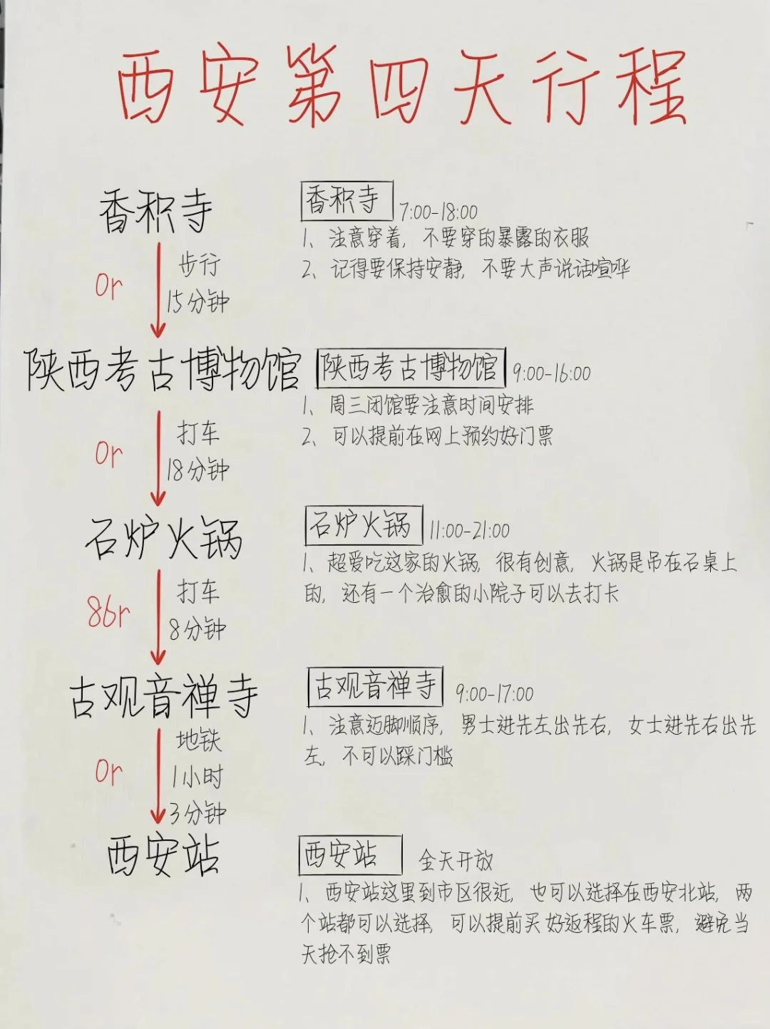 西安旅游攻略｜四天三晚行程安排✅