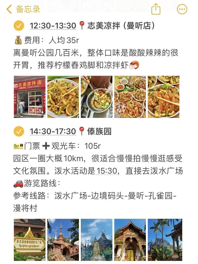 📍版纳已回！本J人对自己的攻略复盘甚是满意