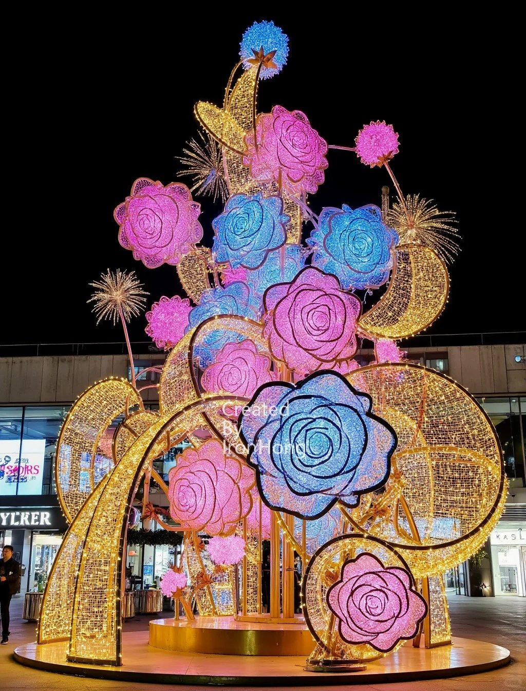 一组玫瑰花装置,七夕创意提前备好