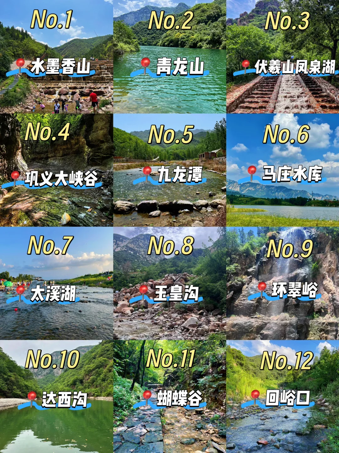 郑州周边避暑溯溪玩水💦十二个好去处‼️