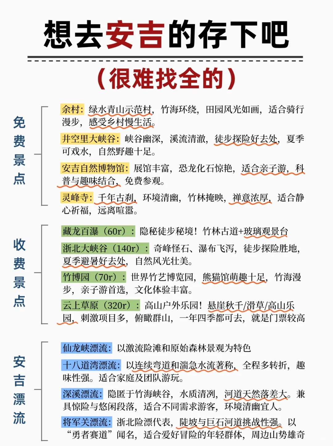 🌟安吉旅游攻略｜一篇全搞定！@快收藏