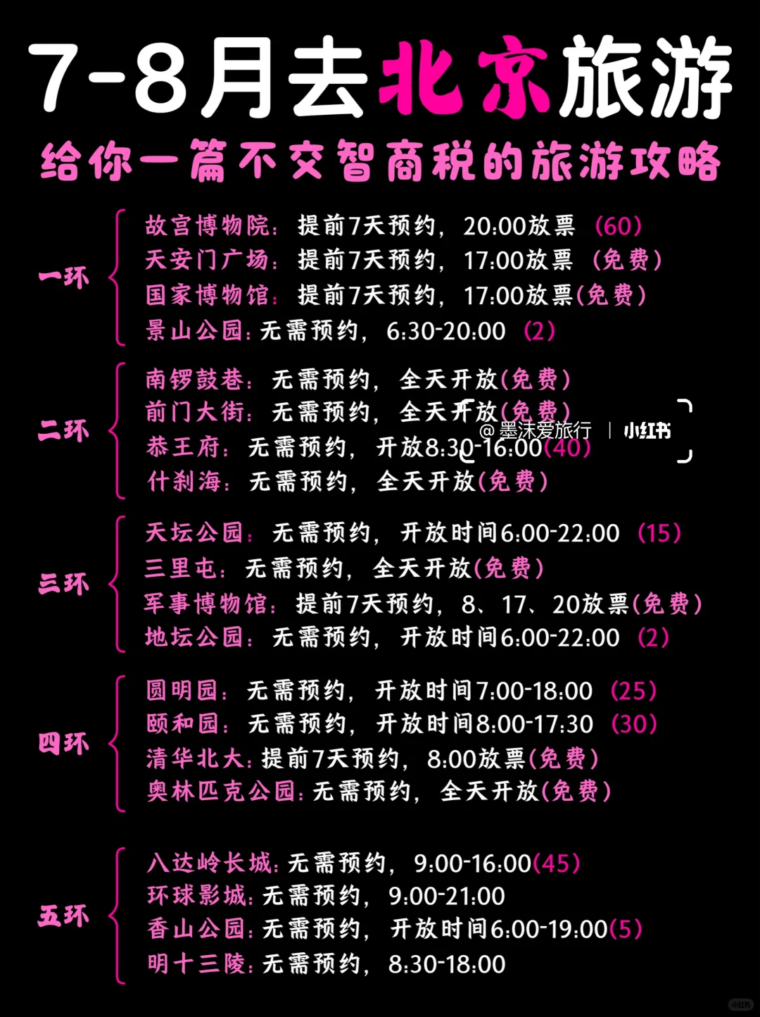7-8月北京旅游攻略，五天路线不要在搞反了！