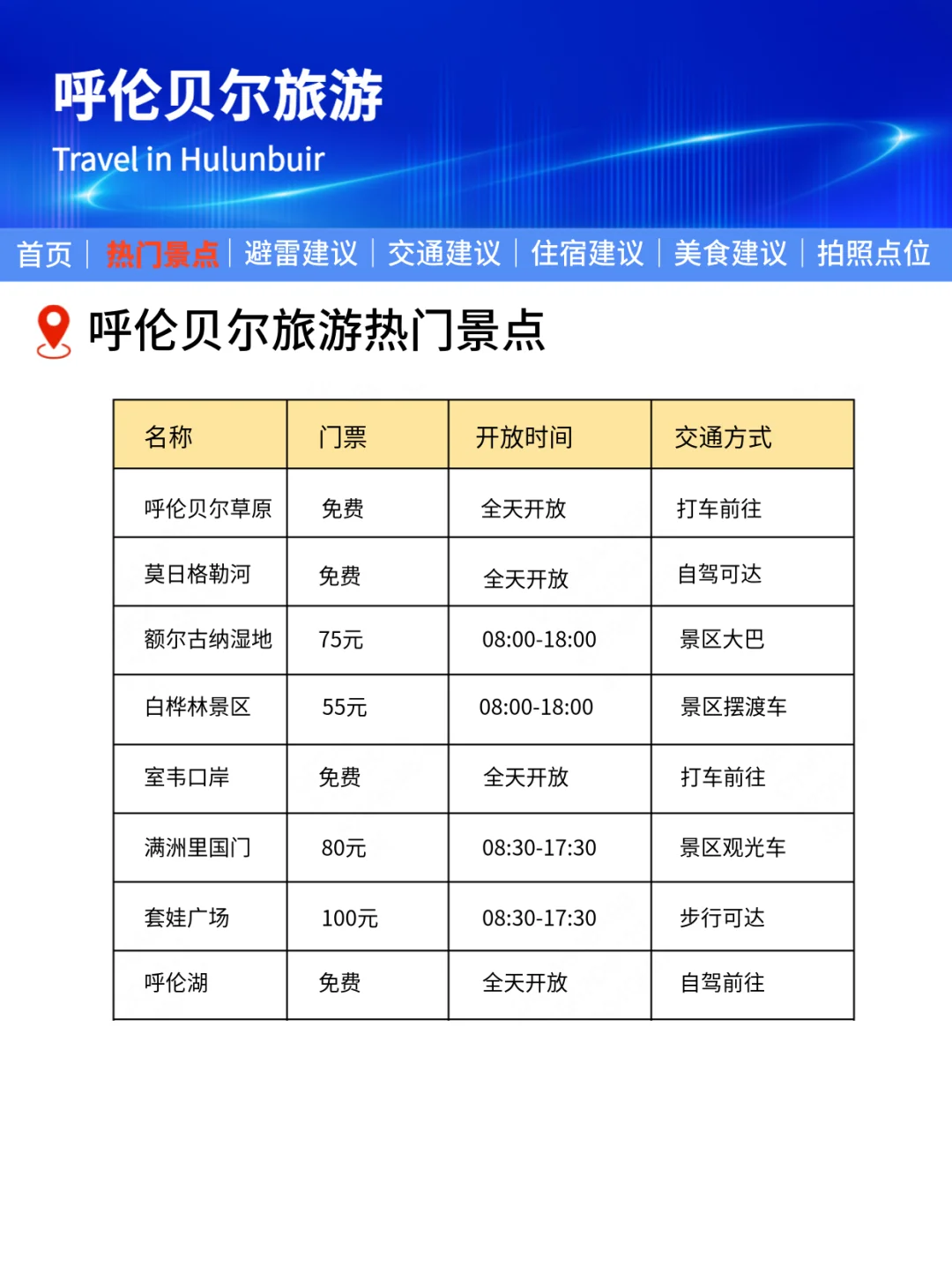 呼伦贝尔刚发布的旅游通知！幸好提前看到了