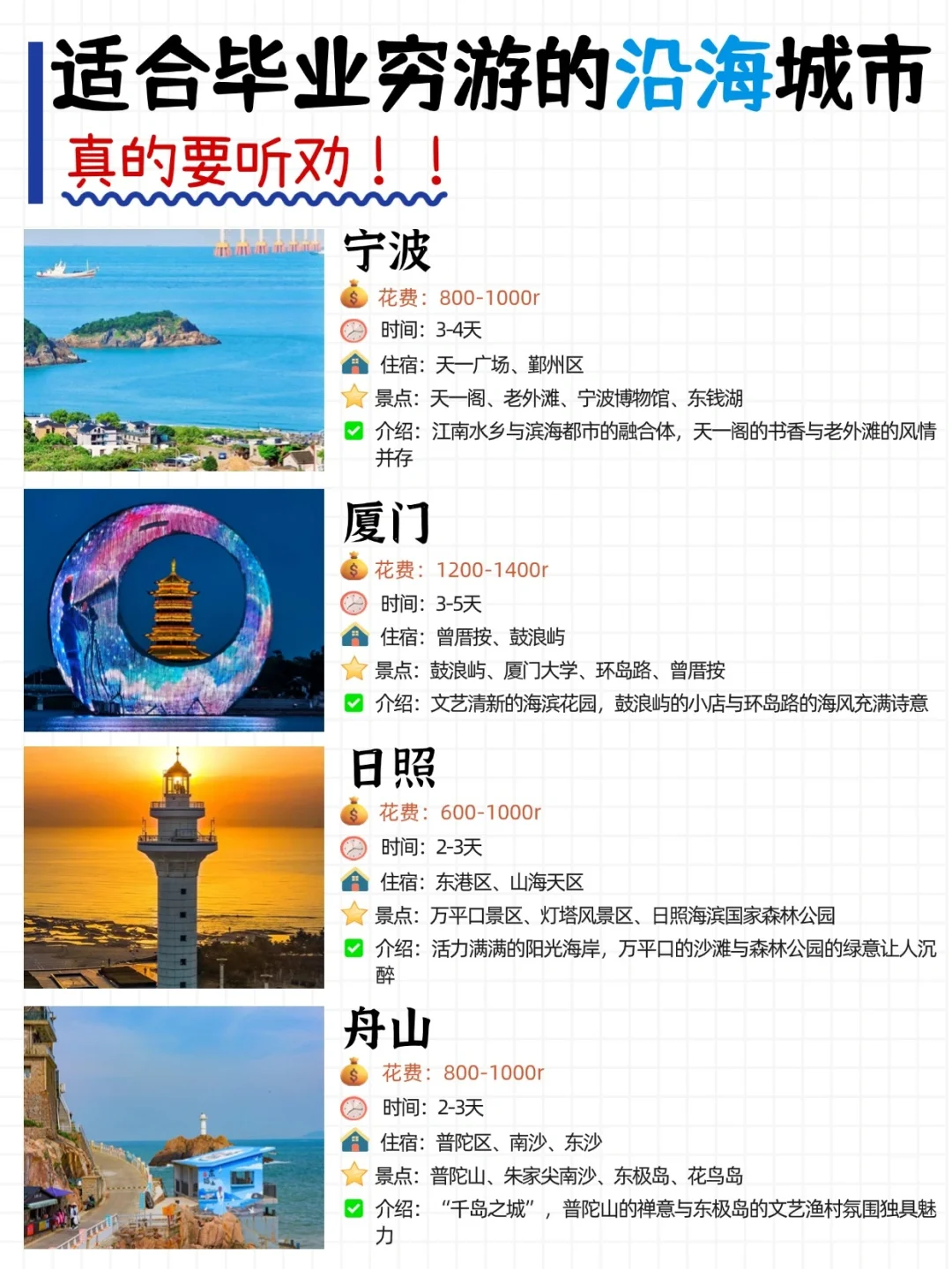 一定要听劝❗穷游沿海城市一定要知道的