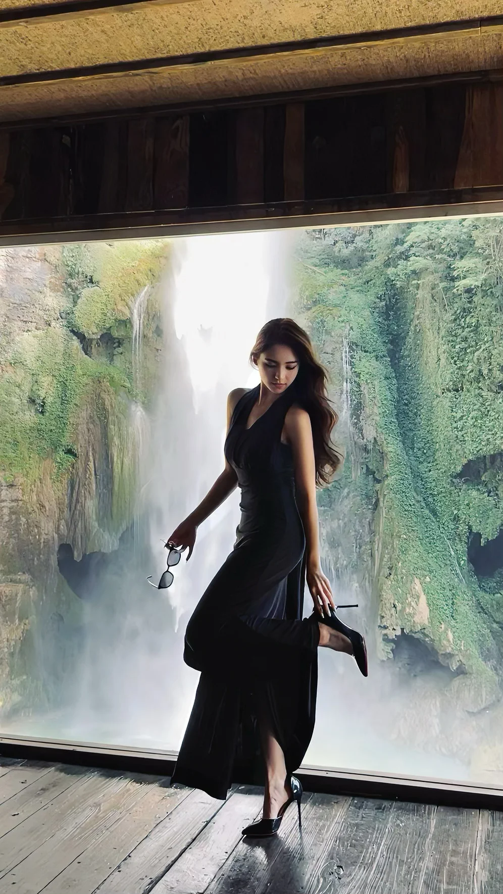 藏在山里的瀑布