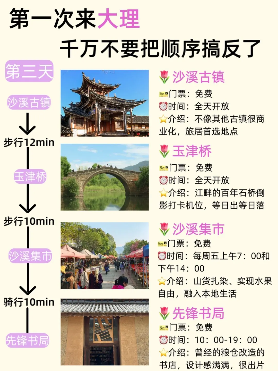 大理3天2夜｜保姆级旅游路线攻略，不绕路❗